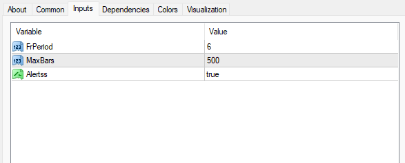 フラクタル矢印アラートインジケーター 設定